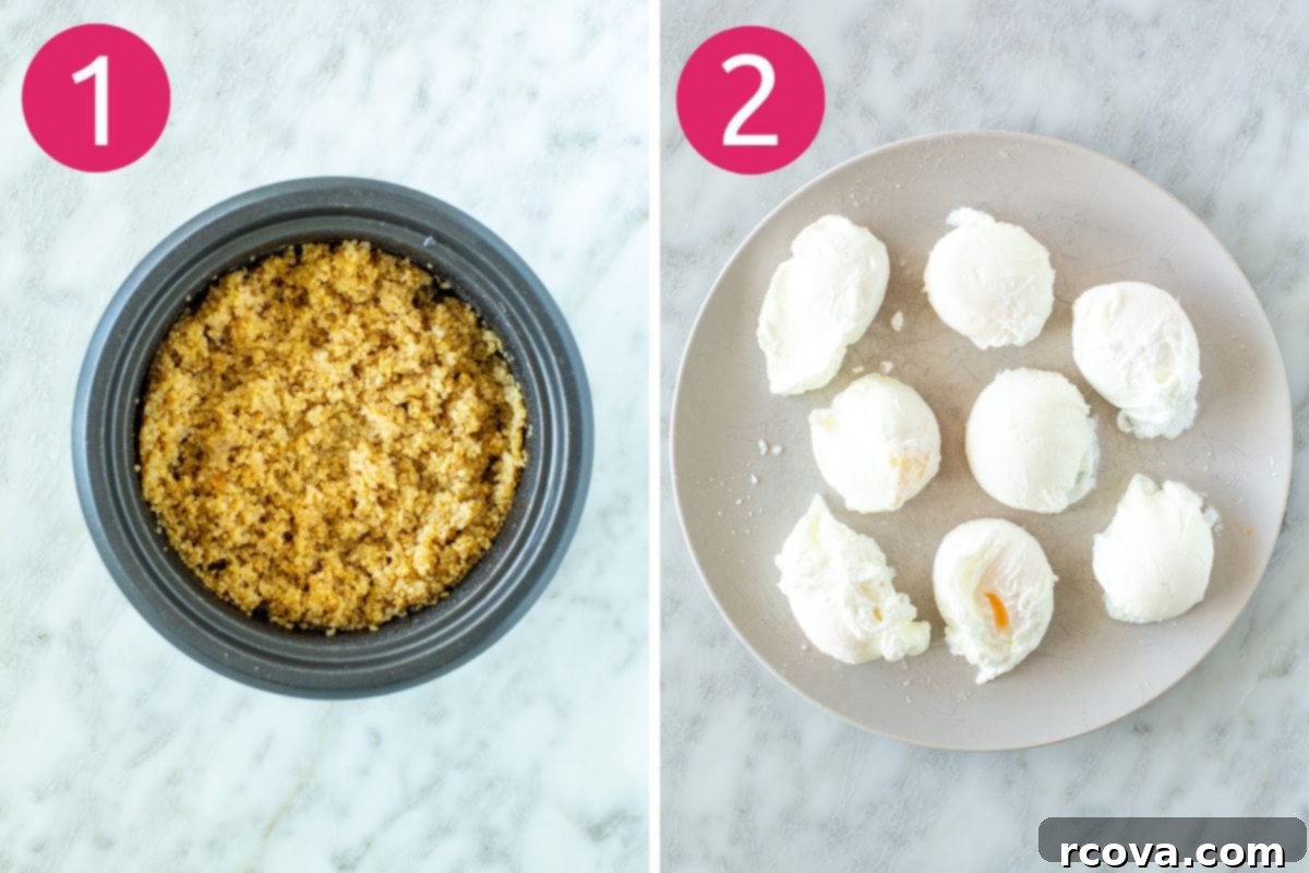 Hearty Savory Quinoa Breakfast Bowl 5 Steps 1 and 2 for making breakfast quinoa bowls