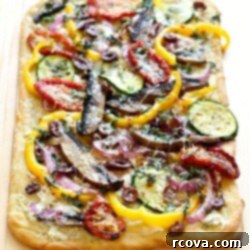 Rustic Roasted Vegetable Flatbread 9 Roasted Vegetable Flatbread recipe image