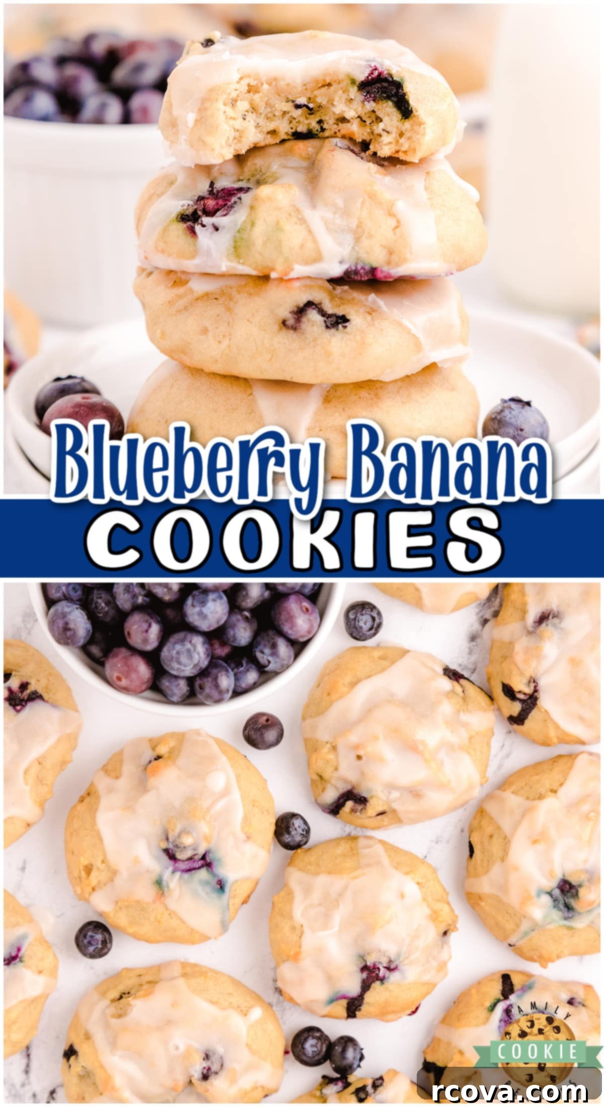Blueberry Banana Cookie Delights 9 Blueberry Banana Cookies are like blueberry muffin tops but in cookie form! Great blueberries banana flavor, with melt-in-your-mouth texture!