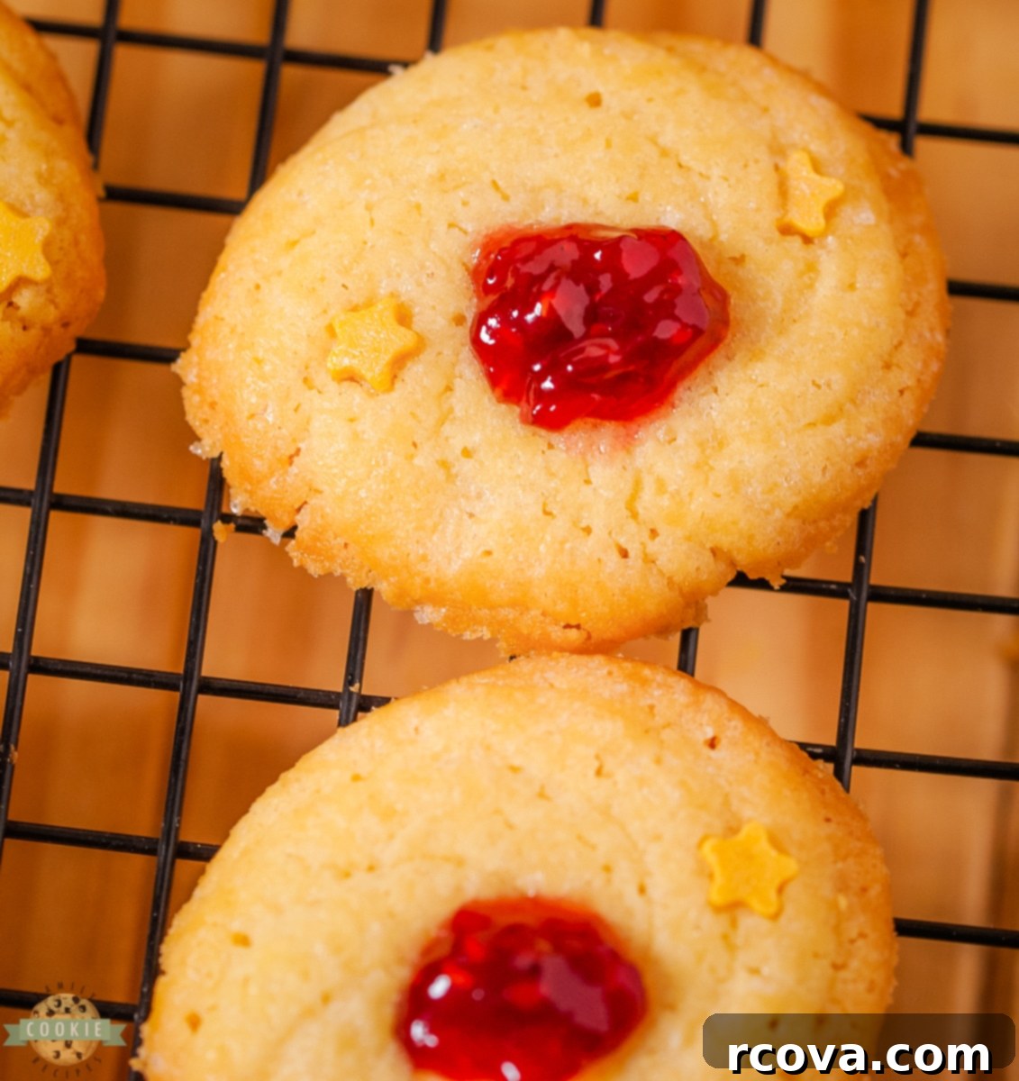 Classic Danish Butter Delights 4 Close-up of golden brown Danish butter cookies, showcasing their delicate texture and sprinkle topping.