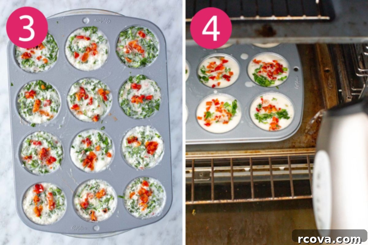Homemade Starbucks Egg White Bites 6 Steps 3 and 4 for making Starbucks egg white bites
