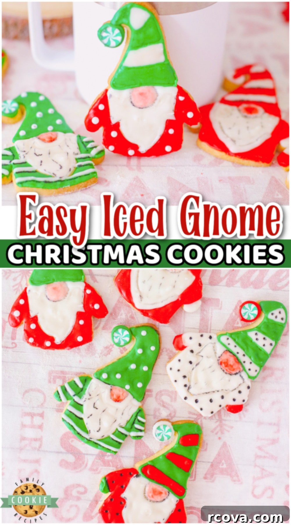 Frost-Kissed Gnome Treats 12 Beautifully arranged iced gnome cookies, a perfect Christmas or holiday treat