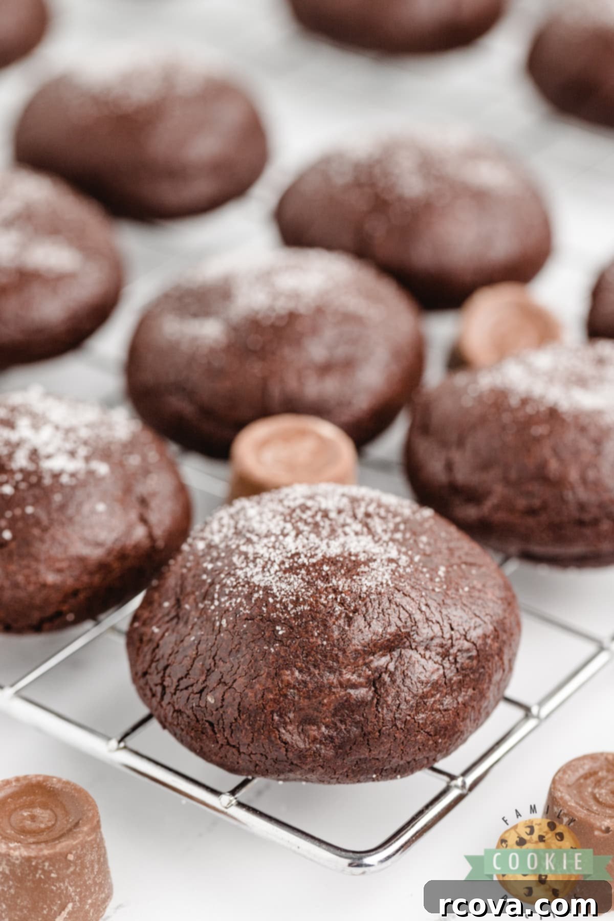 Rolo-Stuffed Cake Mix Cookies 3 Chocolate Caramel Cake Mix Cookies.