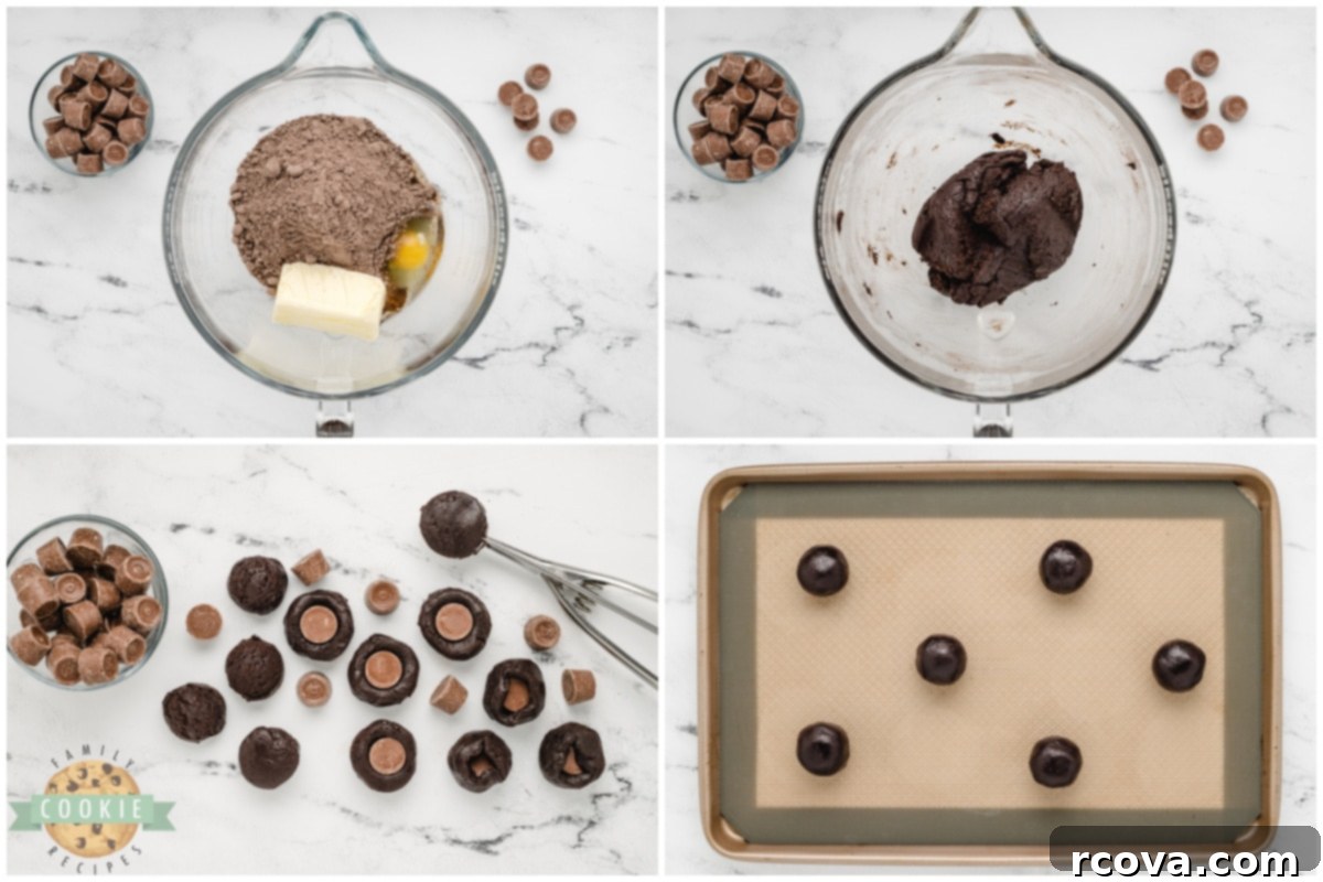 Rolo-Stuffed Cake Mix Cookies 5 Step by step instructions on how to make Cake Mix Rolo Cookies.