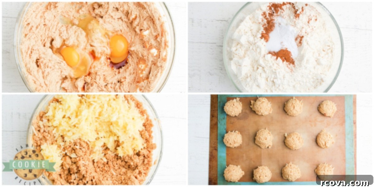 Irresistible Apple Peanut Butter Cookies 5 Step by step instructions on how to make Apple Peanut Butter Cookies