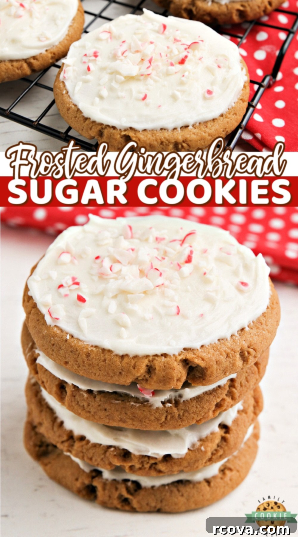 Festive Frosted Gingerbread Delights 11 A festive holiday cookie platter featuring frosted gingerbread sugar cookies.