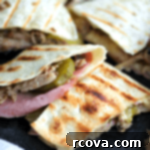 Grilled Cuban Melt 4 cuban sandwich quesadillas