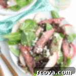 Seared Steak & Grilled Peach Salad with Balsamic Drizzle 2 Balsamic Steak and Grilled Peach Salad