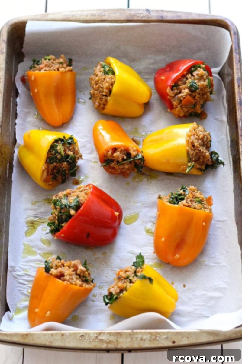 Stuffed Mini Peppers with Quinoa and Turkey 7 Quinoa and Turkey Stuffed Mini Bell Peppers
