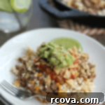 Cheesy Low-Carb Cauliflower Rice Taco Skillet 3 Low-carb Cheesy Taco Skillet with Cauliflower Rice | casadecrews.com