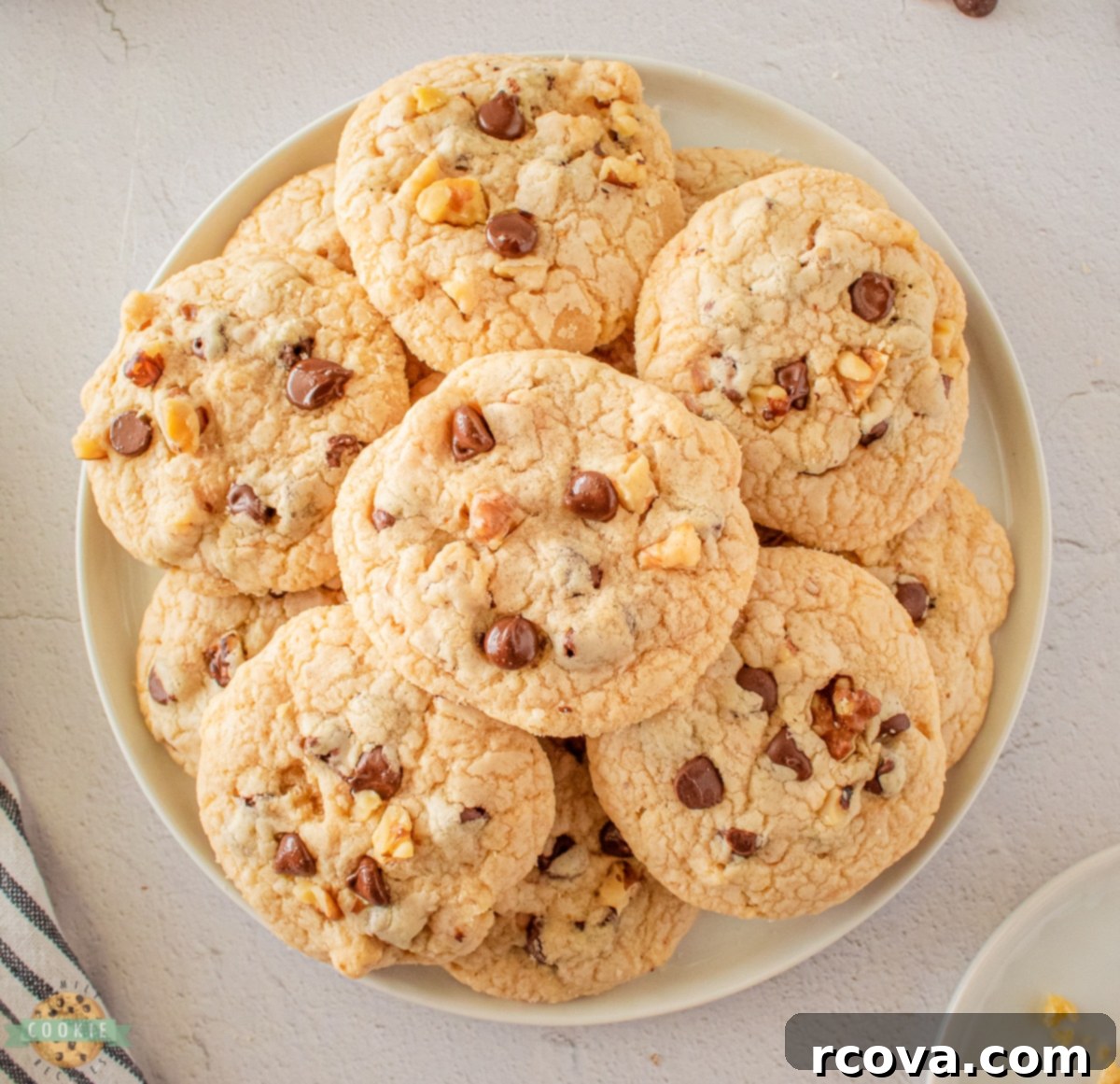 Decadent Brown Butter Walnut Chocolate Chip Cookies 3 Close-up of baked Brown Butter Walnut Chocolate Chip Cookies