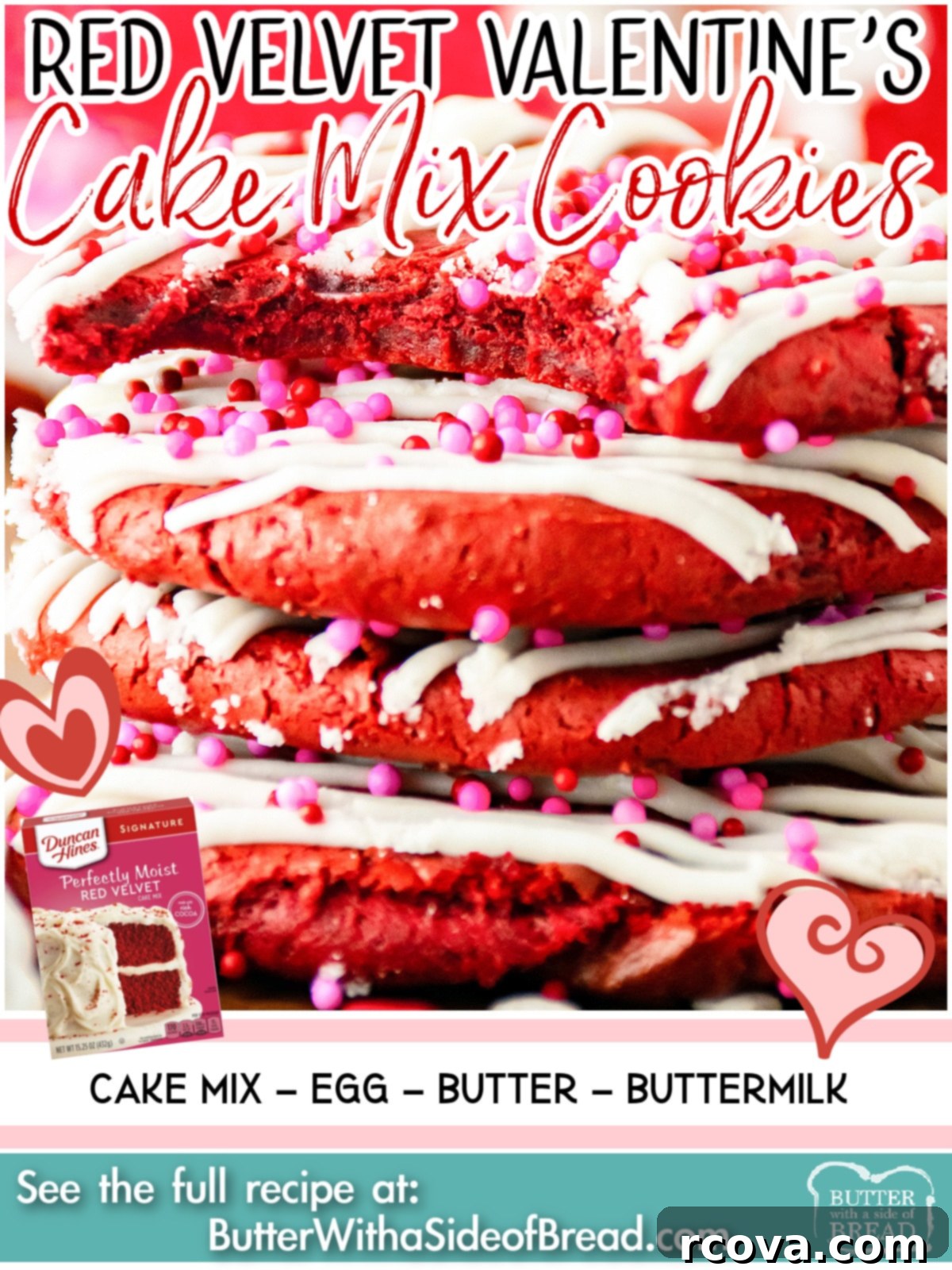 Sweetheart Red Velvet Quick Bites 5 Red Velvet Valentines Cake Mix Cookies have never been easier to make thanks to a cake mix! These Red Velvet Cake Mix Cookies are soft & festive 4 ingredient Valentine's cookies!