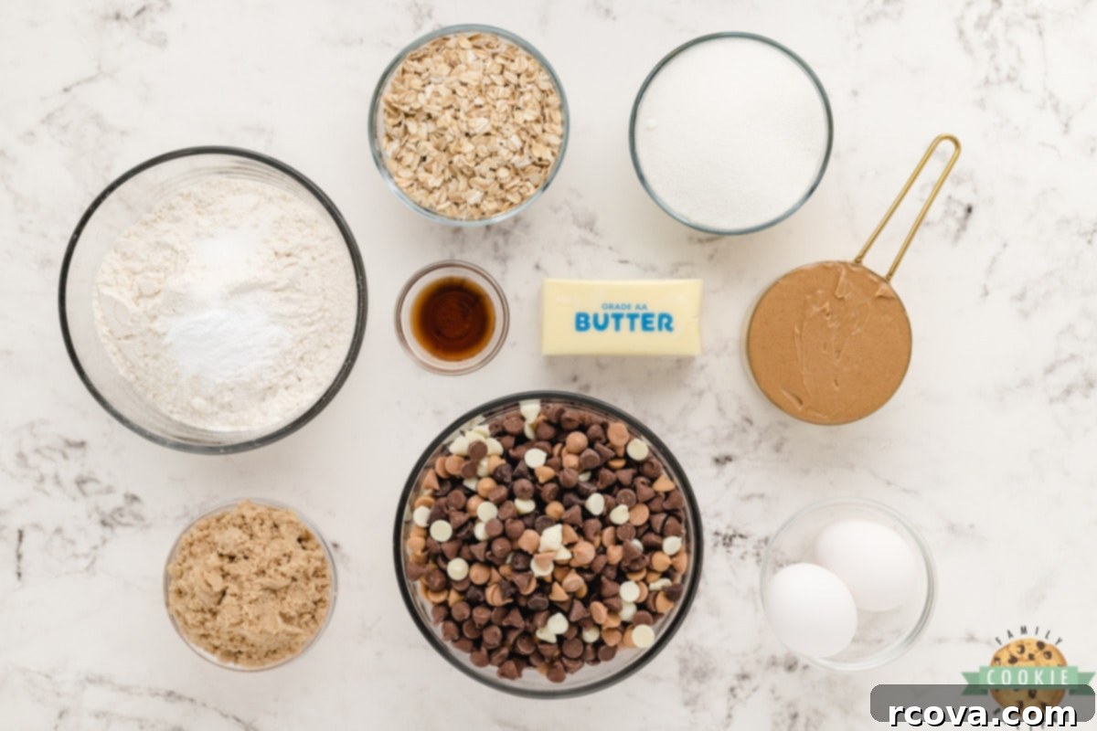 Decadent Five-Chip Peanut Butter Oatmeal Treats 4 Ingredients in Five Chip Peanut Butter Oatmeal Cookies