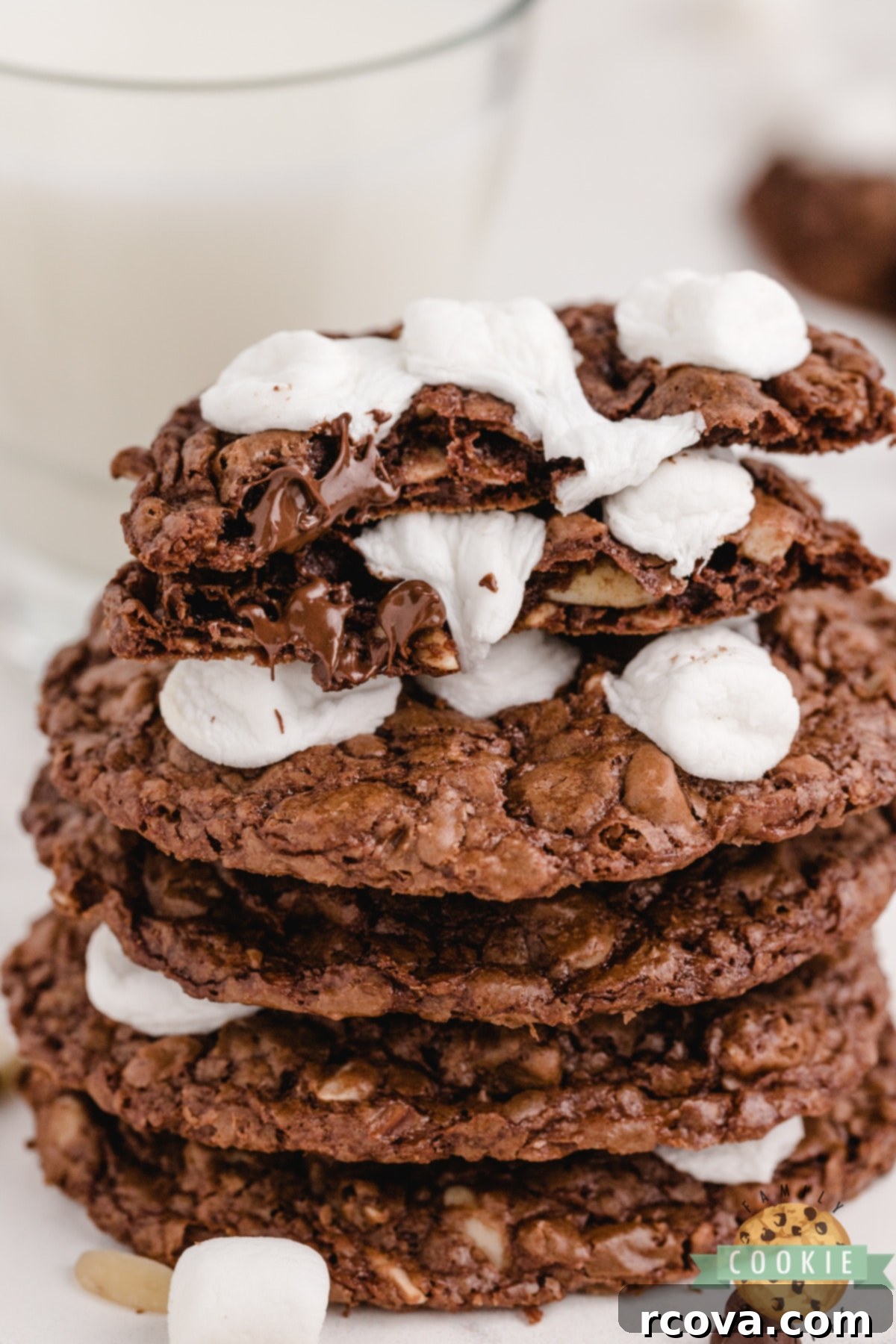 Ultimate Rocky Road Cookies 3 Chocolate cookies with almonds and marshmallows