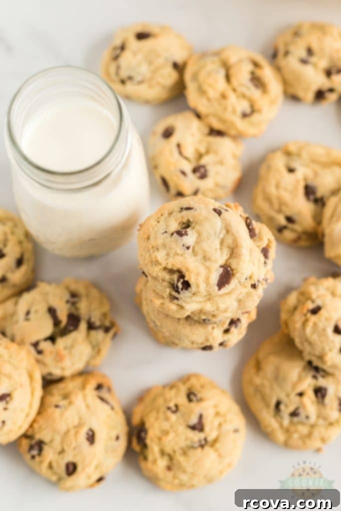 Irresistible Homemade Chocolate Chip Cookie Recipes 34 Banana Chocolate Chip Cookies, soft and thick, with visible banana pieces.