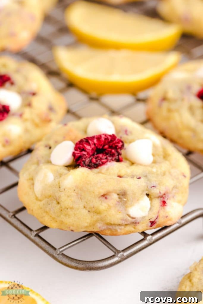Irresistible Homemade Chocolate Chip Cookie Recipes 48 Lemon Raspberry Cookies, soft and colorful with white chocolate chips.