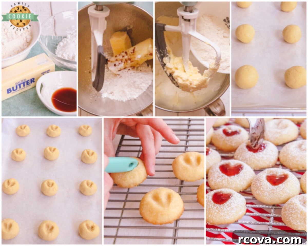 Sweetheart Thumbprint Cookies 4 how to make sweetheart Valentine Thumbprint Cookies at home
