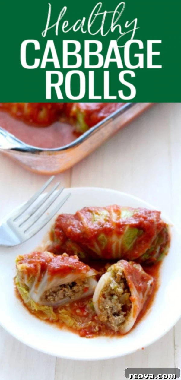 Wholesome Napa Cabbage Wraps 10 Delicious Healthier Napa Cabbage Rolls made with ground turkey, quinoa, and a flavorful tomato sauce. Perfect for a cozy meal or meal prep! #cabbagerolls
