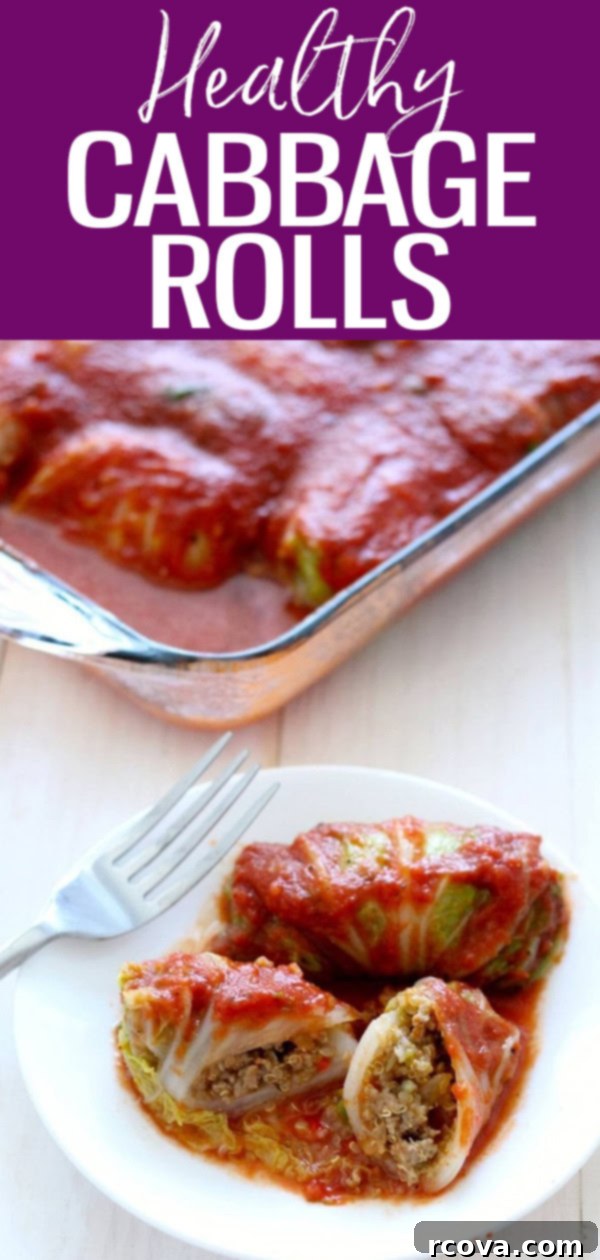 Wholesome Napa Cabbage Wraps 11 Wholesome and savory Healthier Napa Cabbage Rolls, filled with ground turkey and quinoa, baked in a rich tomato sauce – a nutritious comfort food.