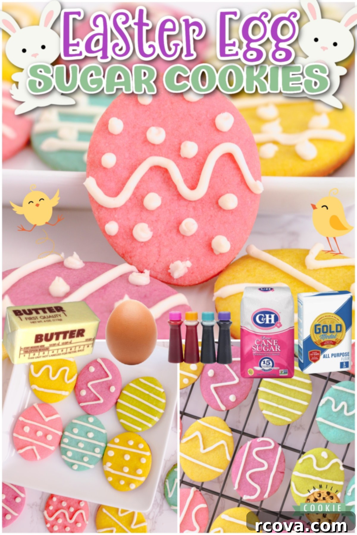 Whimsical Easter Egg Sugar Cookies 7 Easter Egg Sugar Cookies made with classic ingredients for festive, colorful Easter Egg cookies! Pastel Easter cookies with a vanilla icing everyone loves!
