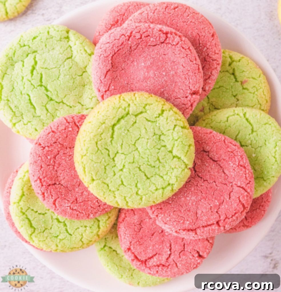 Vibrant Jello Cookies 2 Vibrantly colored Jello cookies made with a simple cookie mix, showcasing their delightful appearance and inviting texture.