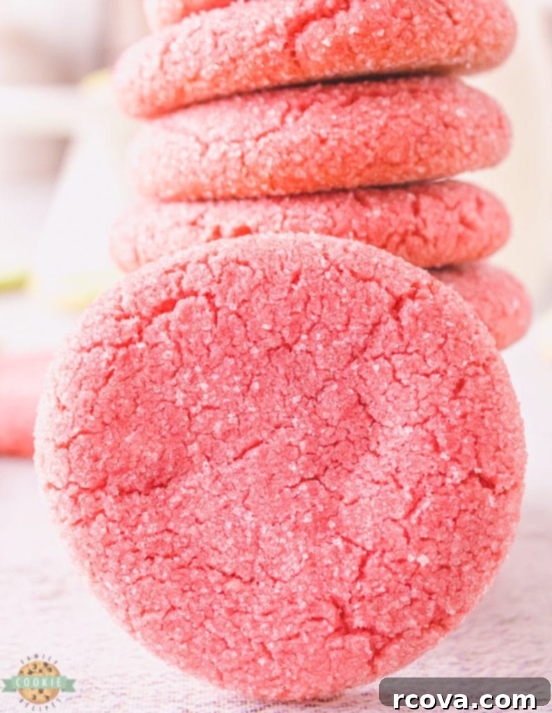 Vibrant Jello Cookies 8 Delicious strawberry Jello cookies with a vibrant pink hue, ready to be enjoyed.