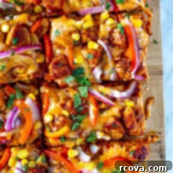 Effortless BBQ Chicken Flatbread 10 overhead shot of the dish - BBQ Chicken Flatbread 2