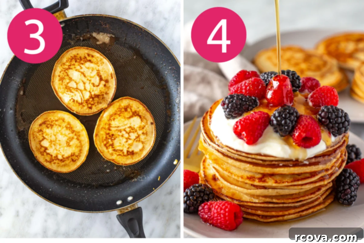Protein-Packed Greek Yogurt Pancakes 6 Collage image of step 3 & 4 of Easy Korean Beef Bowls.