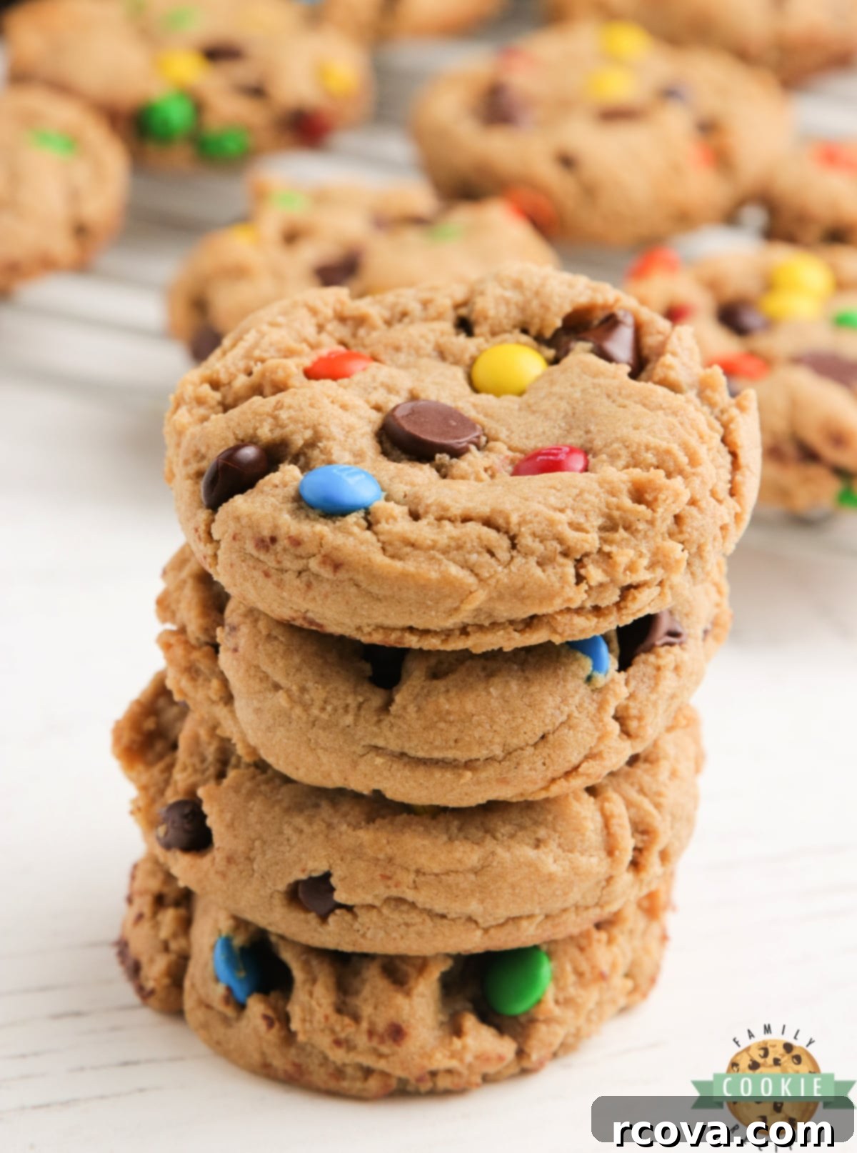 Monster Cookie Perfection 2 The Best Monster Cookies are made with peanut butter, chocolate chips, M&Ms and oatmeal! All of your favorite cookie flavors combined in one delicious cookie!