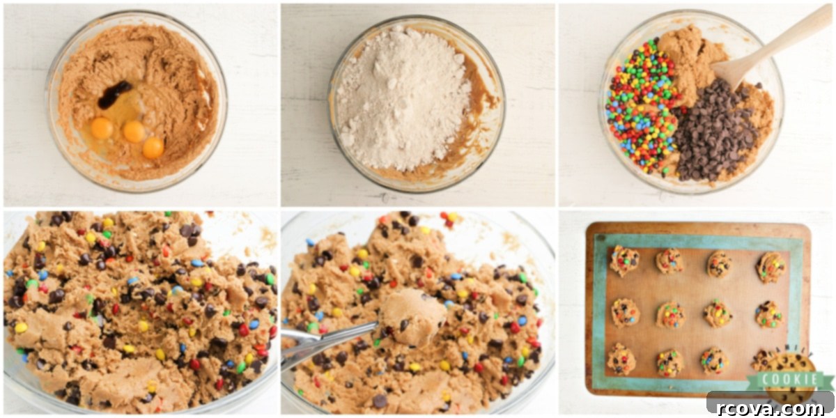 Monster Cookie Perfection 5 Step by step instructions on how to make Monster Cookies