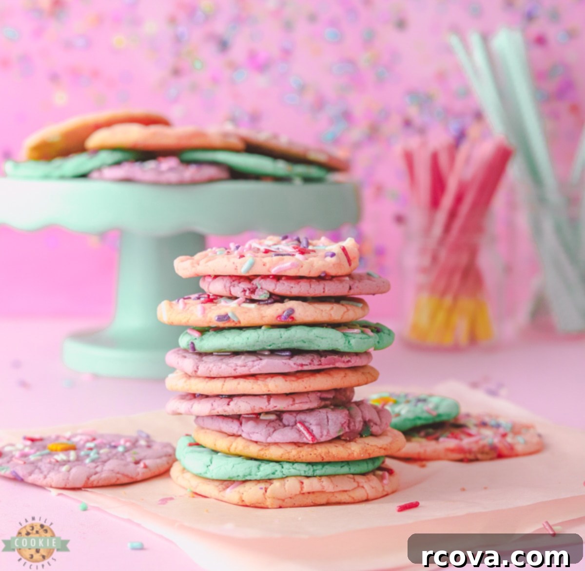 Whimsical Unicorn Delights Made Easy 3 easy unicorn cookies made with cake mix and food coloring