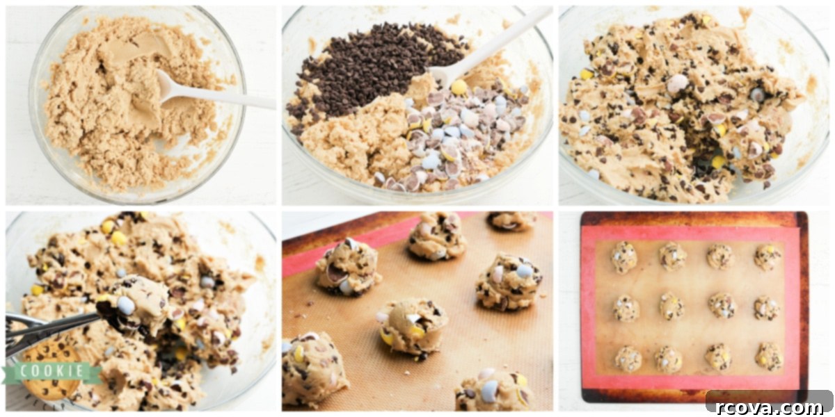 Cadbury Mini Egg Cookie Bliss 4 Step by step instructions on how to make Cadbury Mini Egg Cookies