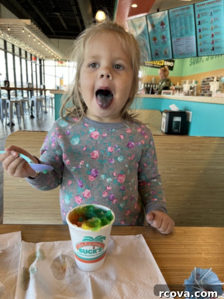 Sunshine Lemon Cheesecake Cookies 13 A child enjoying a Bahama Bucks shaved ice, a moment of simple happiness