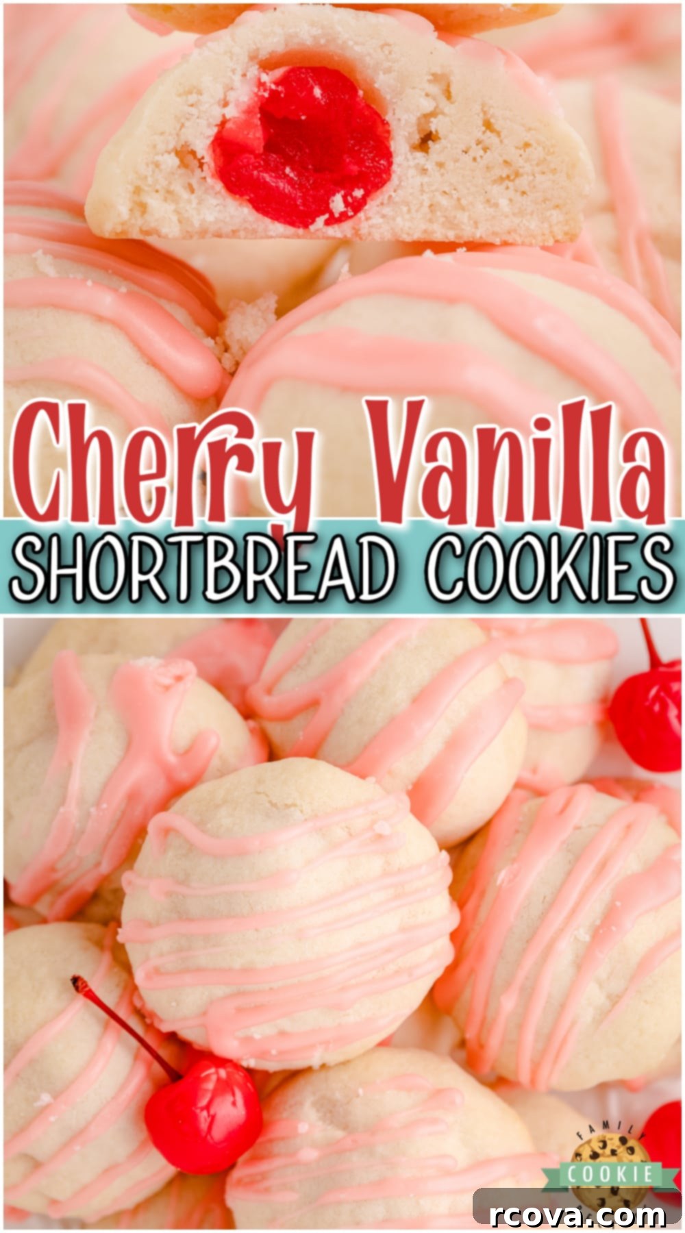 Crimson Cherry Shortbread Gems 12 A beautifully arranged stack of Cherry Shortbread Cookies, highlighting their tender texture and the vibrant cherry center, perfect for pinning.