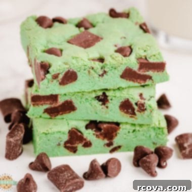 Refreshing Mint Chocolate Chip Cookie Bars 7 mint chocolate chip cookie bars