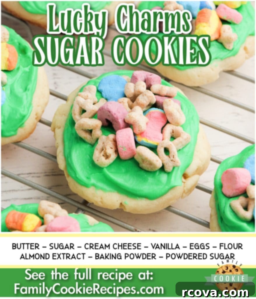 Lucky Charms Marshmallow Cookie Magic 7 Collage of finished Lucky Charms Sugar Cookies
