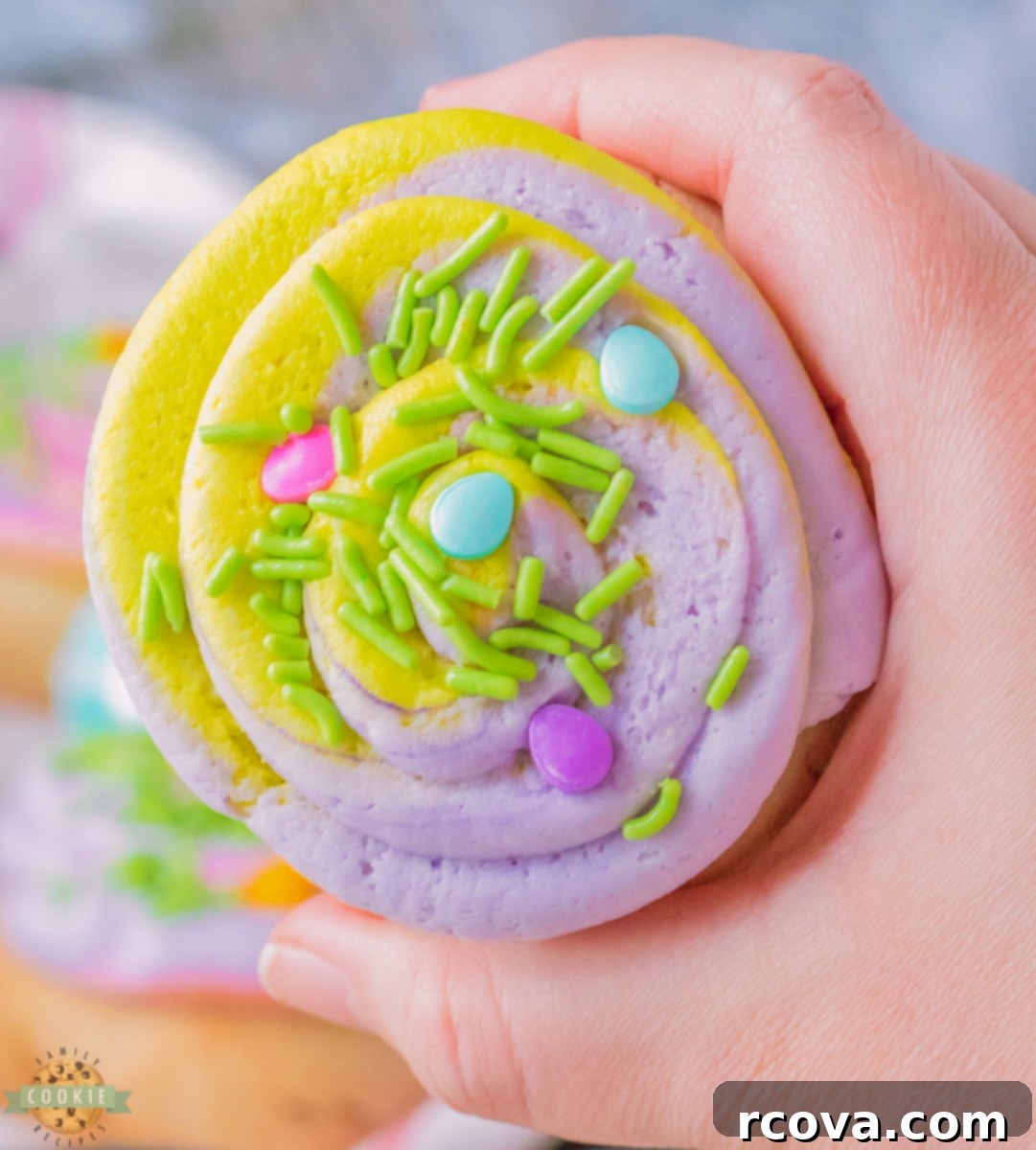 Sunshine Lemon Frosted Easter Treats 2 Frosted Lemon Easter Cookies, showcasing their vibrant colors and soft texture