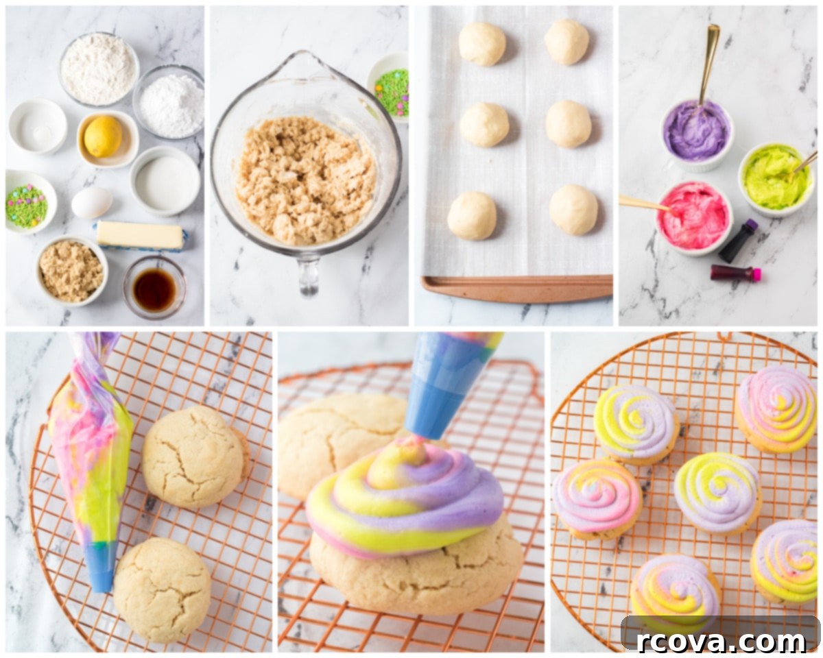 Sunshine Lemon Frosted Easter Treats 6 Step-by-step image for how to make giant frosted lemon Easter cookies