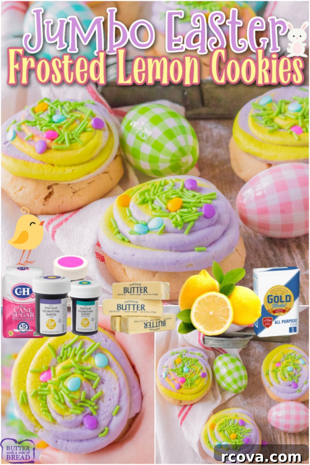 Sunshine Lemon Frosted Easter Treats 7 Frosted Lemon Easter cookies perfect for Spring! Buttery lemon cookies topped with a colorful lemon buttercream and Easter sprinkles!