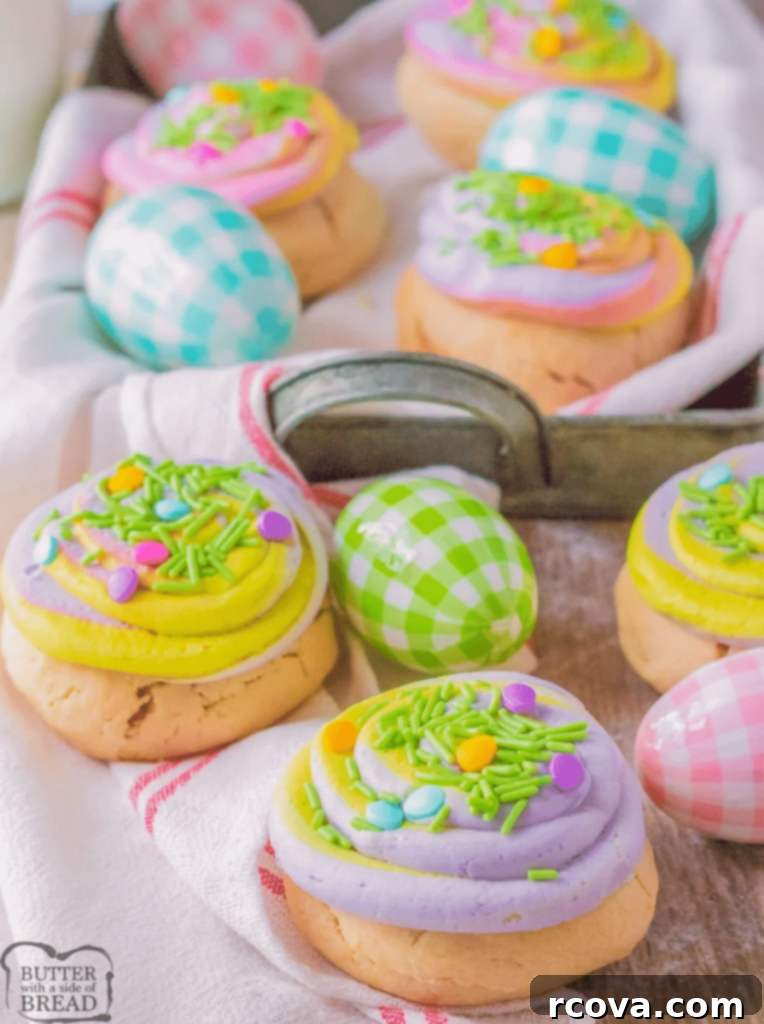 Sunshine Lemon Frosted Easter Treats 10 A plate of freshly baked Frosted Lemon Easter Cookies with vibrant colors