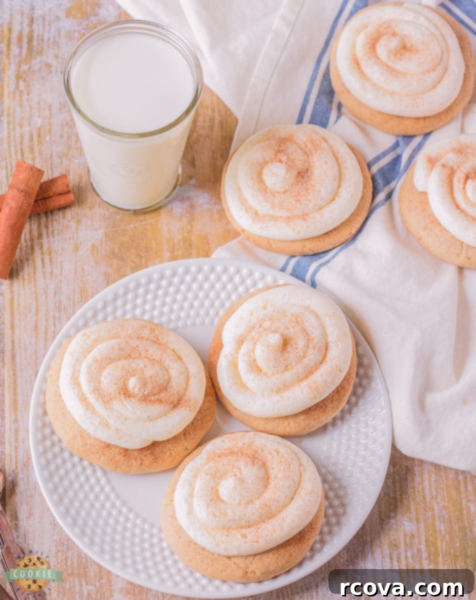 Sweetly Spiced Frosted Snickerdoodle Bliss 3 swirled cinnamon frosted snickerdoodles