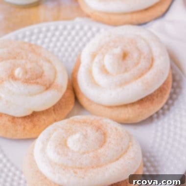 Sweetly Spiced Frosted Snickerdoodle Bliss 8 buttercream frosted snickerdoodle cookies