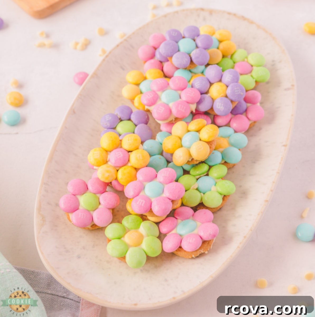 Spring Bloom M and M Cookie Bites 2 M&M Spring Flower Cookie Bites