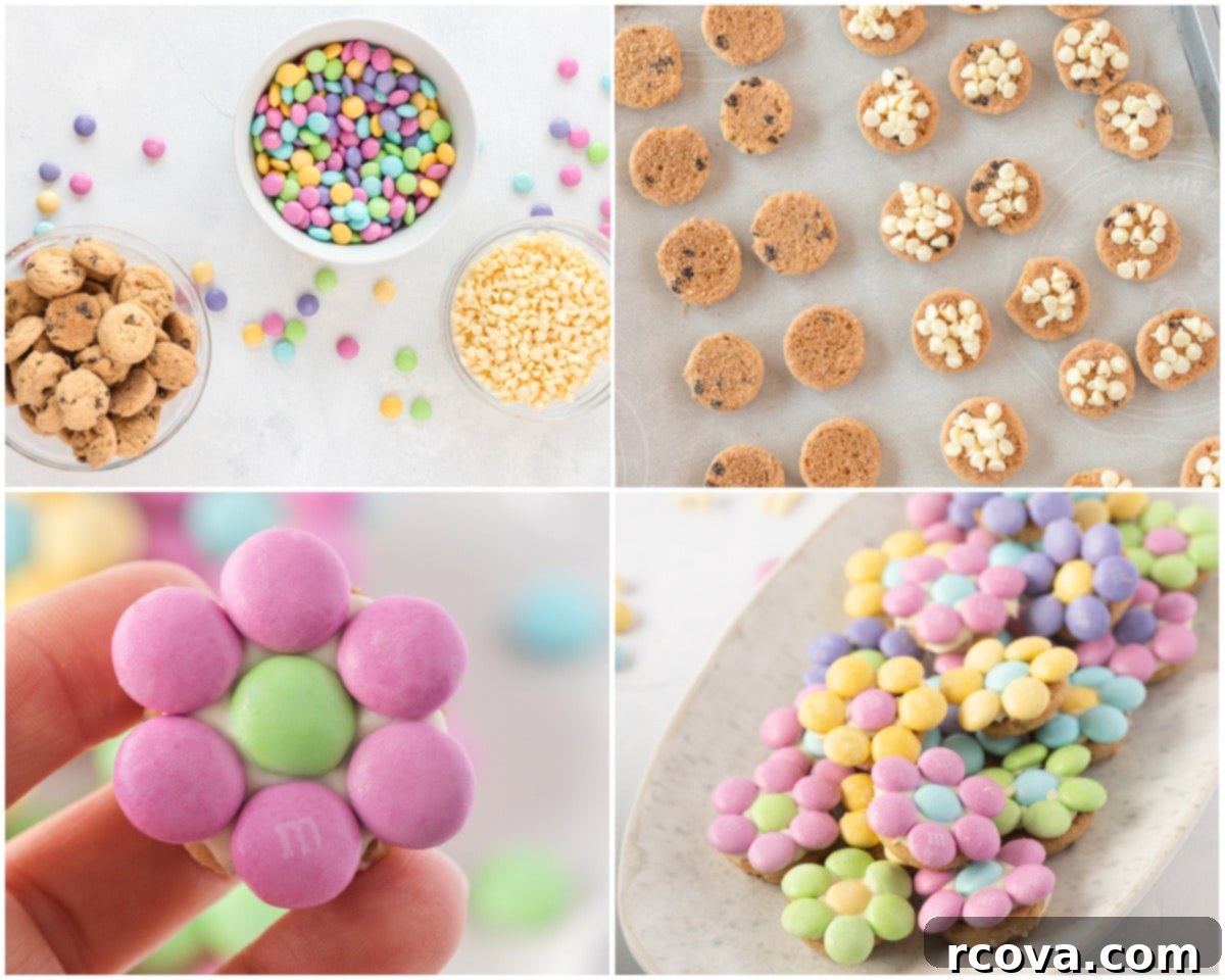 Spring Bloom M and M Cookie Bites 4 how to make M&M candy cookie bites