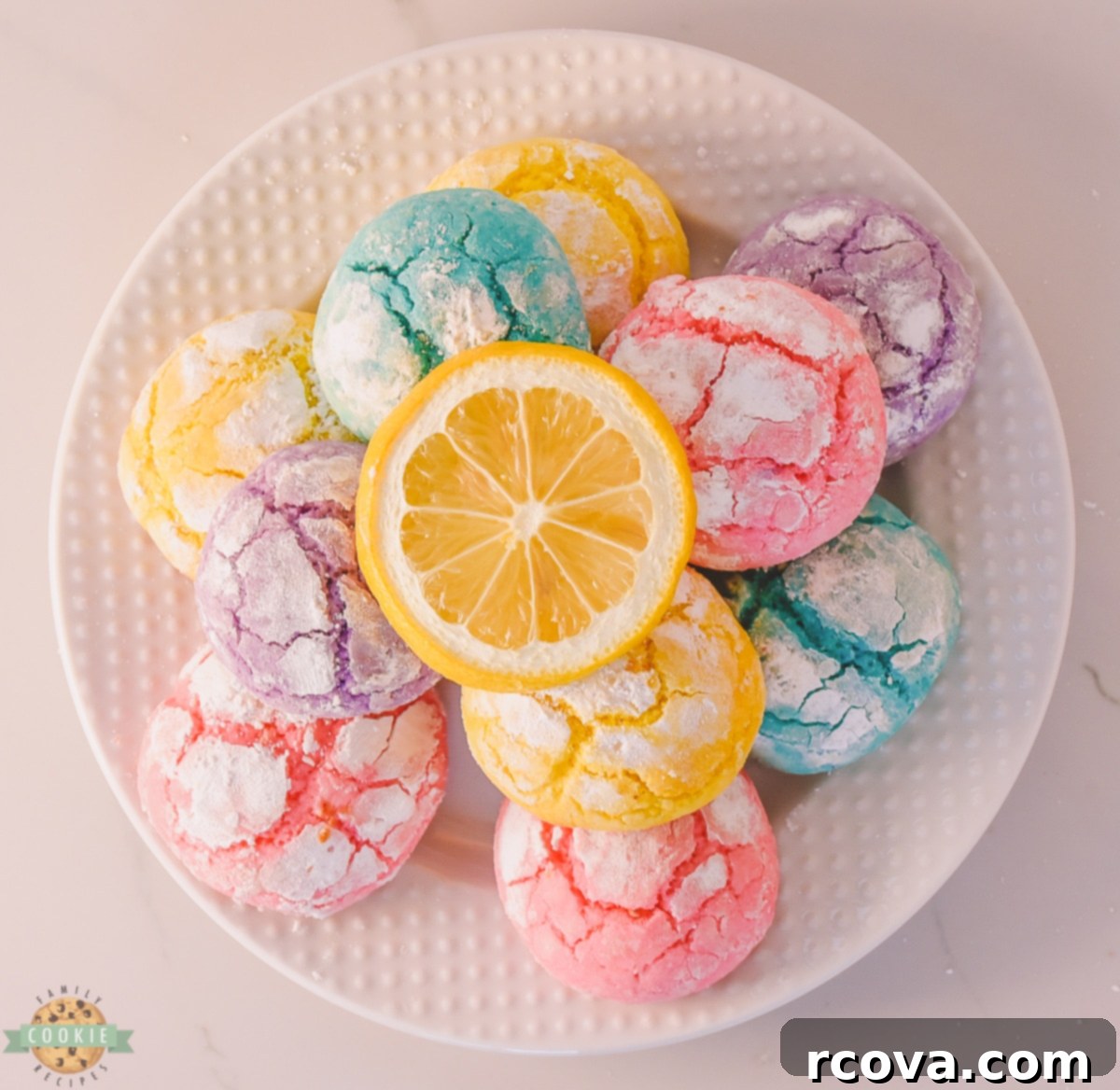 Lemon Sunshine Crinkle Cookies 2 Spring Pastel Lemon Crinkle Cookies
