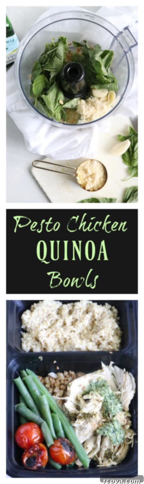 Make-Ahead Pesto Chicken Quinoa Bowls 7 Pesto Chicken Quinoa Bowl - Pin Graphic