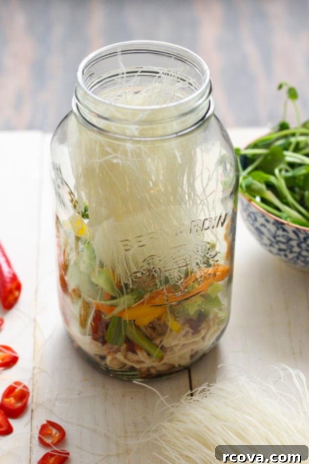 DIY Instant Noodle Jars 5 Layered Mason Jar Instant Noodles before adding hot water