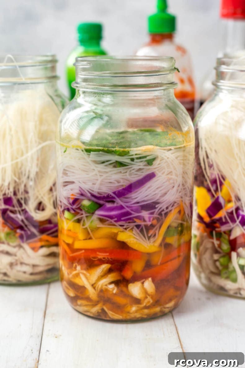 DIY Instant Noodle Jars 8 Seven Mason Jar Instant Noodle Soups on a wooden table