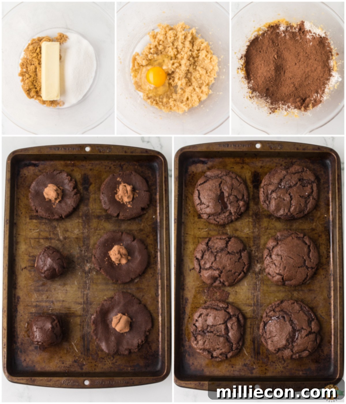 Molten Chocolate Lava Cookies 3 How to make chocolate lava cookies step-by-step