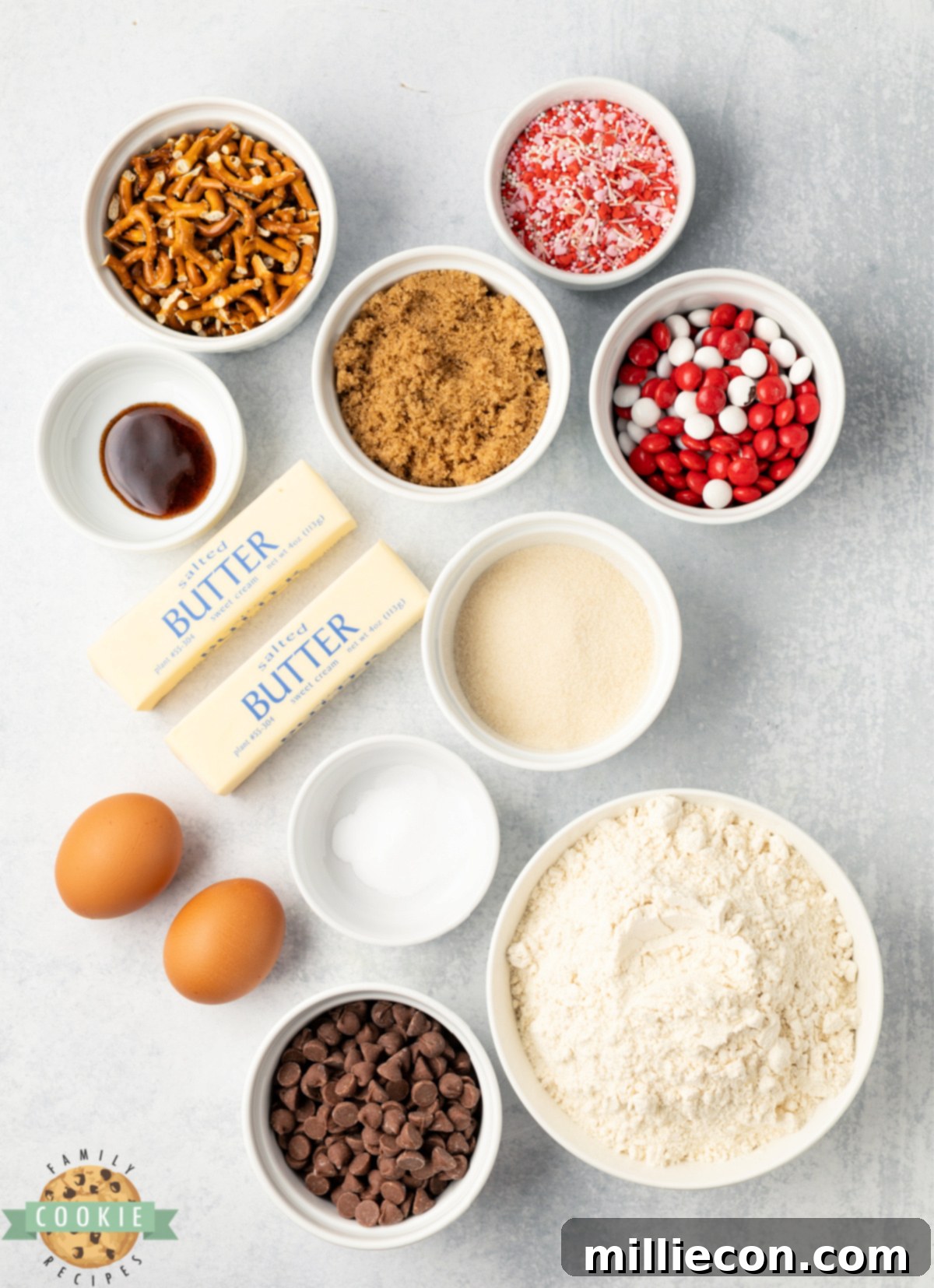 Valentine's Day Confetti Cookies 3 Ingredients in Valentine's Kitchen Sink Cookies recipe.